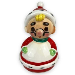 Vintage Mrs. Claus Ceramic Coin Money Bank Figurine Christmas Decoration Santa